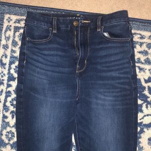American Eagle Curvy Highest Rise Jeggings 360 Stretch Dark Jeans 8 Short